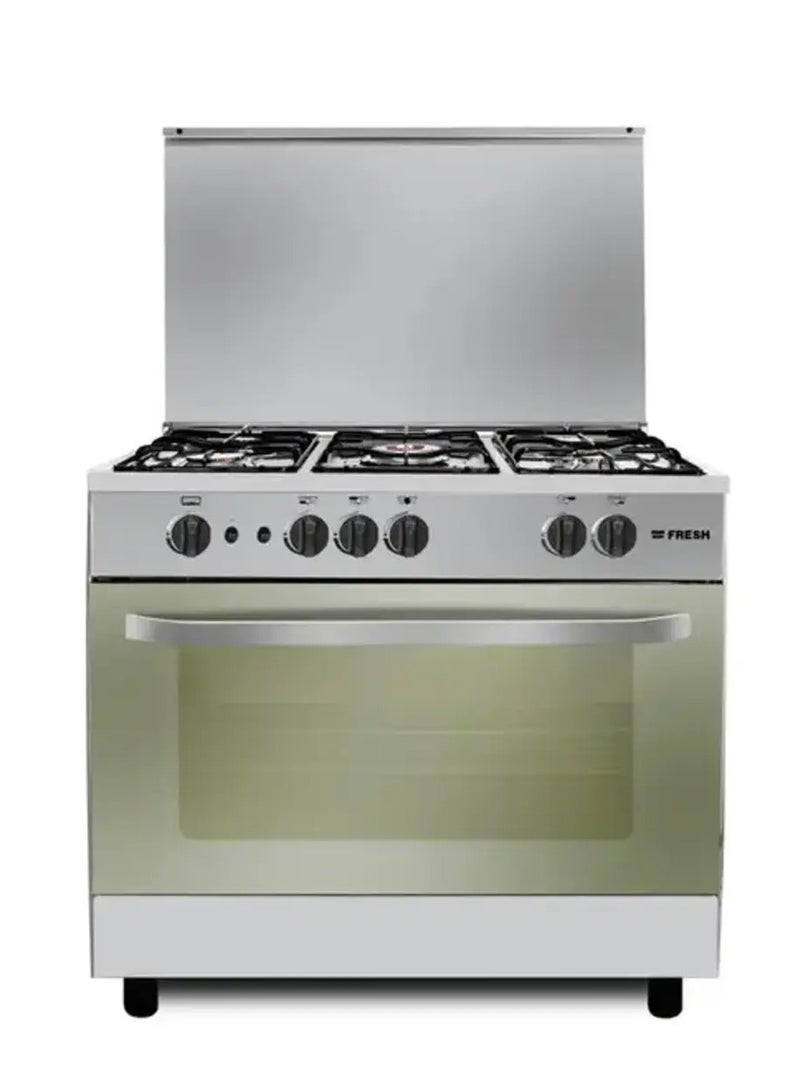 فريش بوتاجاز فريش جامبو ستار 5شعلة 60/90 امان فرن وشواية فضي سطح ستالس - Image 1